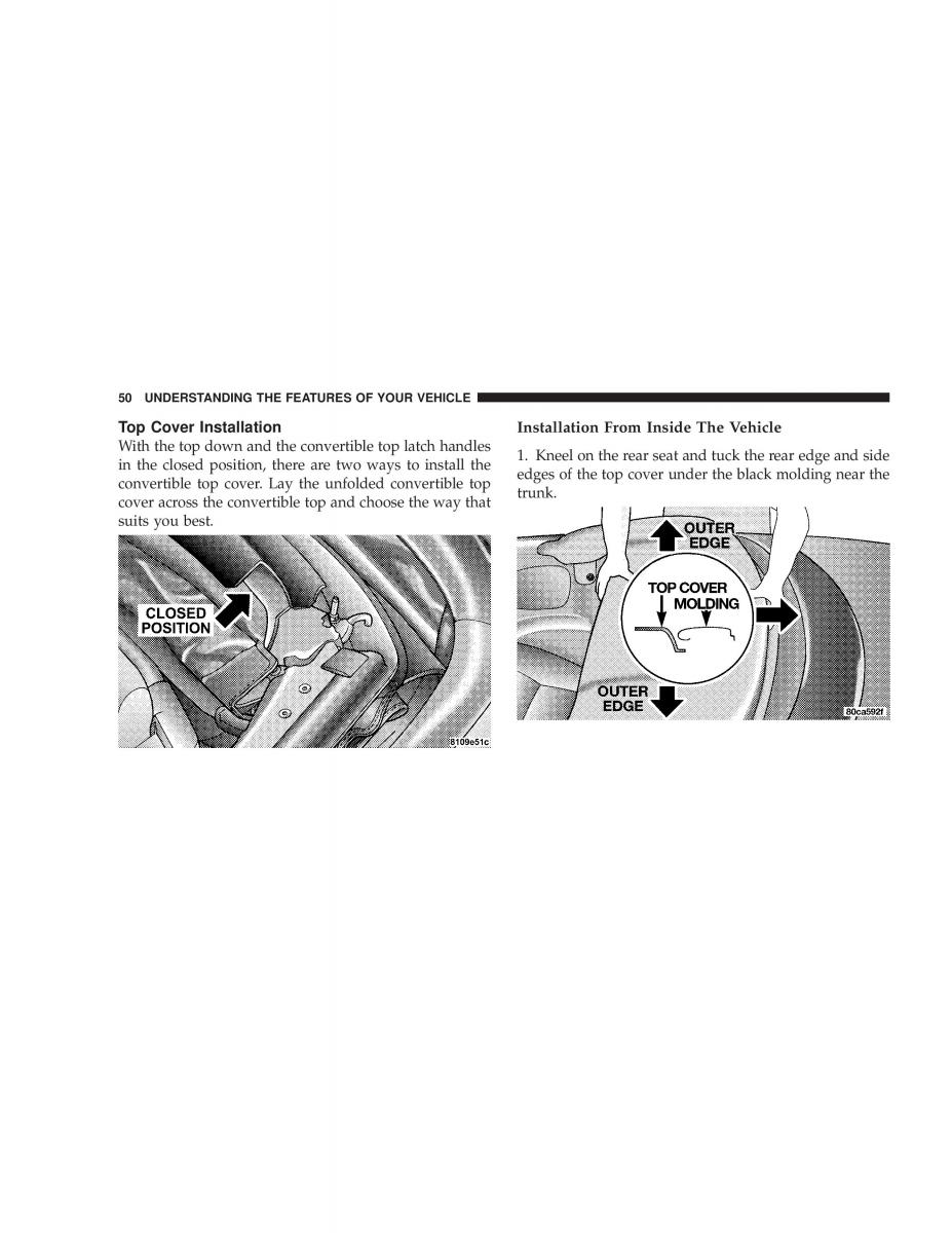 Chrysler Sebring JR27 Convertible owners manual / page 50