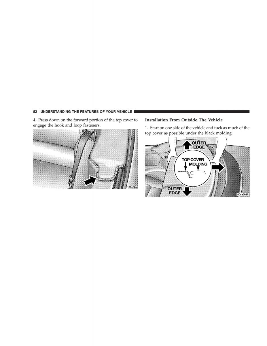 Chrysler Sebring JR27 Convertible owners manual / page 52