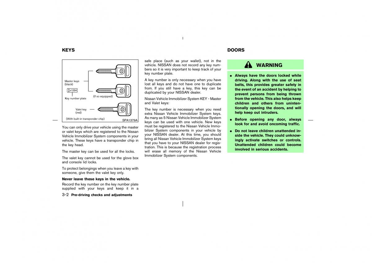 Nissan Murano Z50 owners manual / page 99