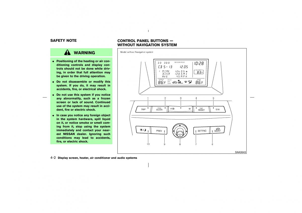 Nissan Murano Z50 owners manual / page 119