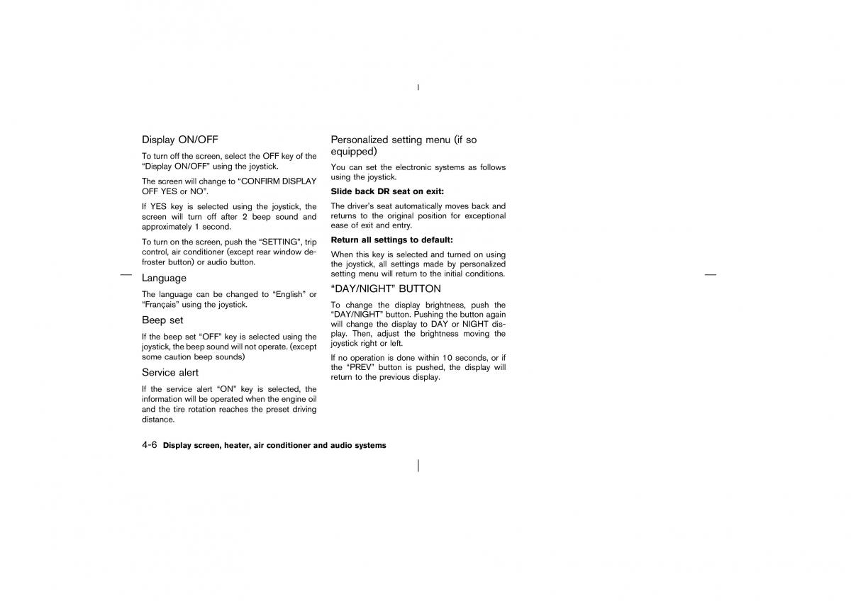 Nissan Murano Z50 owners manual / page 123