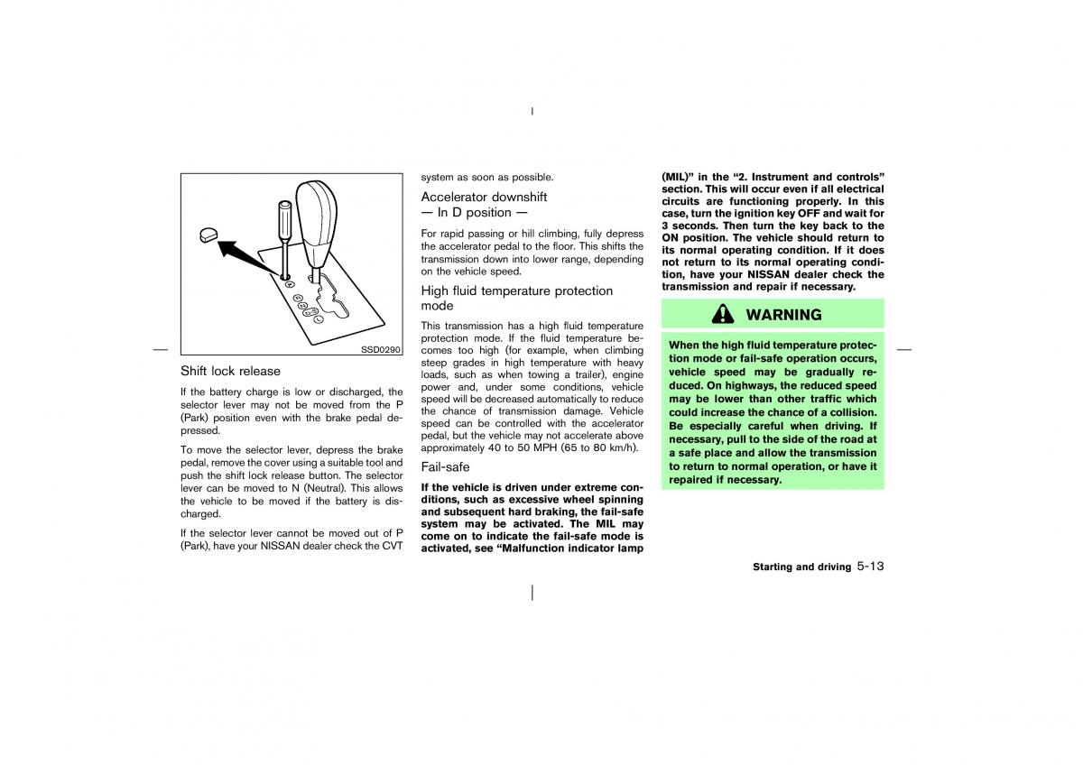 Nissan Murano Z50 owners manual / page 162