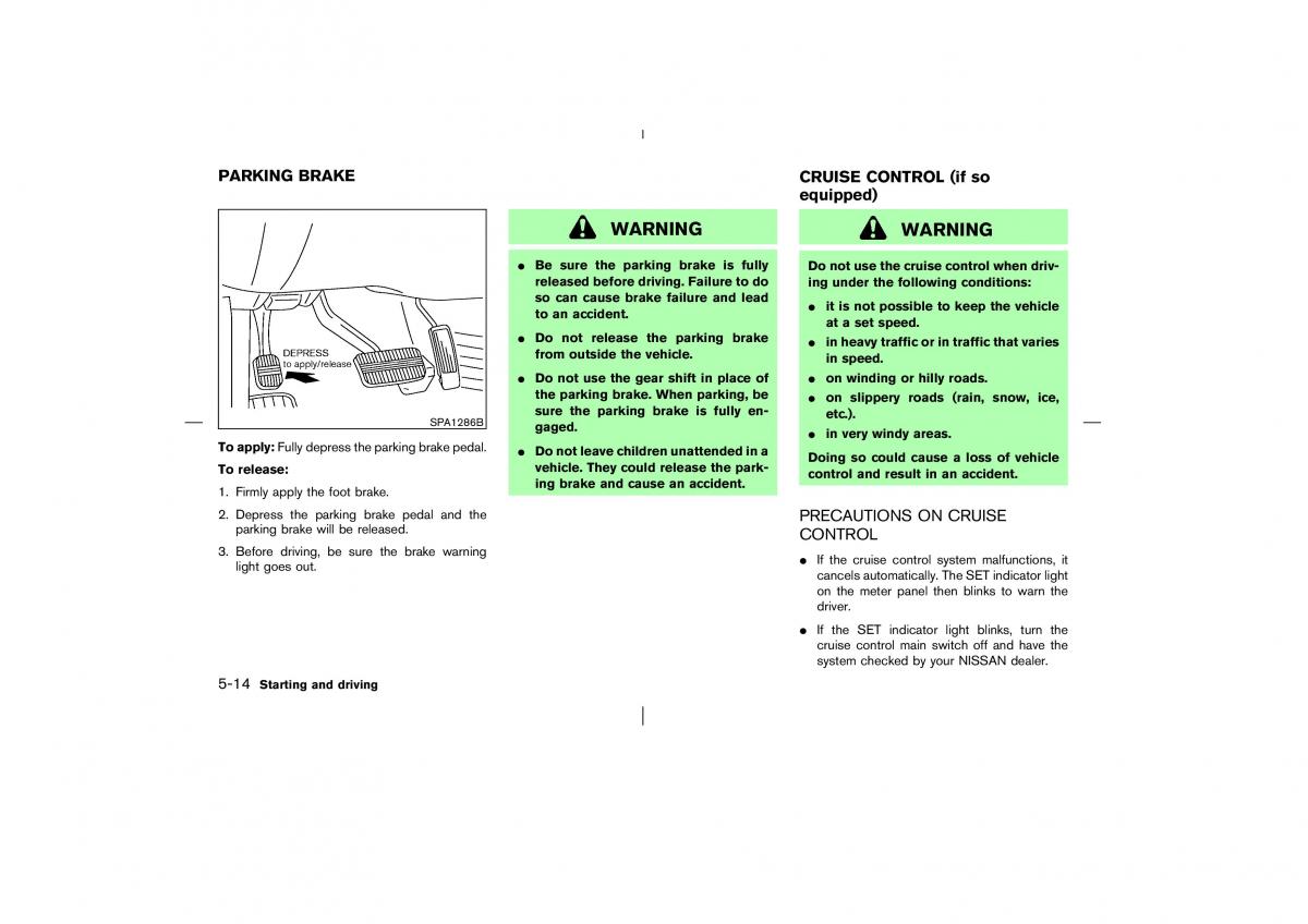 Nissan Murano Z50 owners manual / page 163