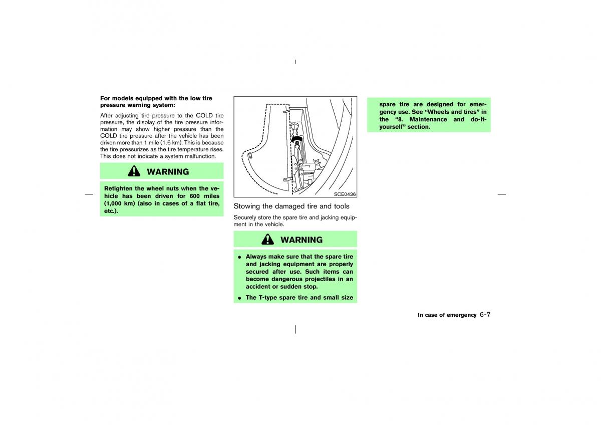 Nissan Murano Z50 owners manual / page 182