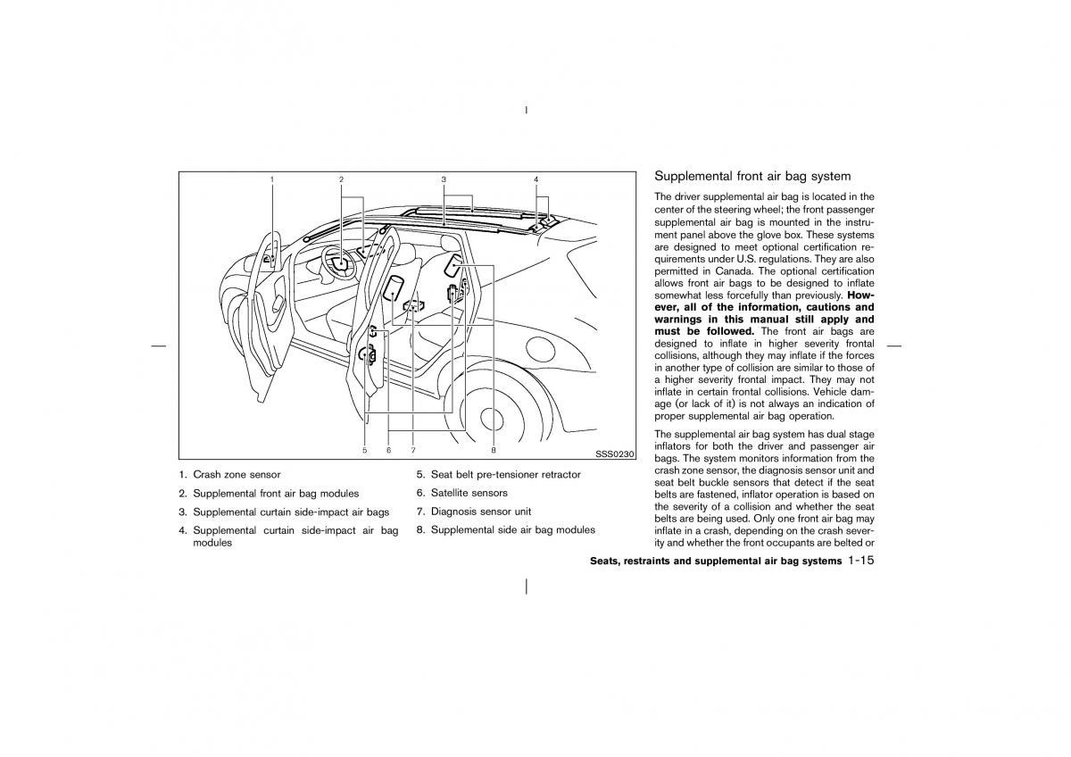 Nissan Murano Z50 owners manual / page 20