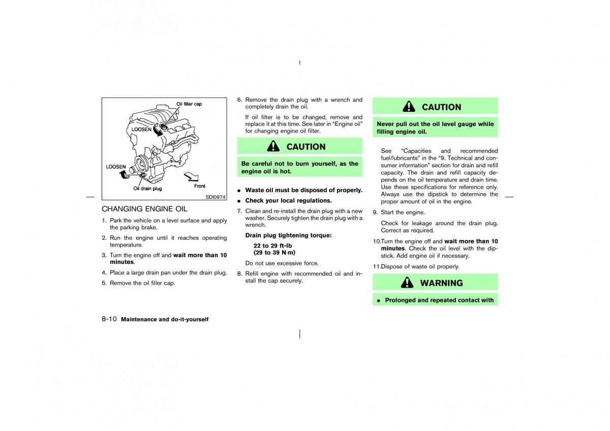 Nissan Murano Z50 owners manual / page 205