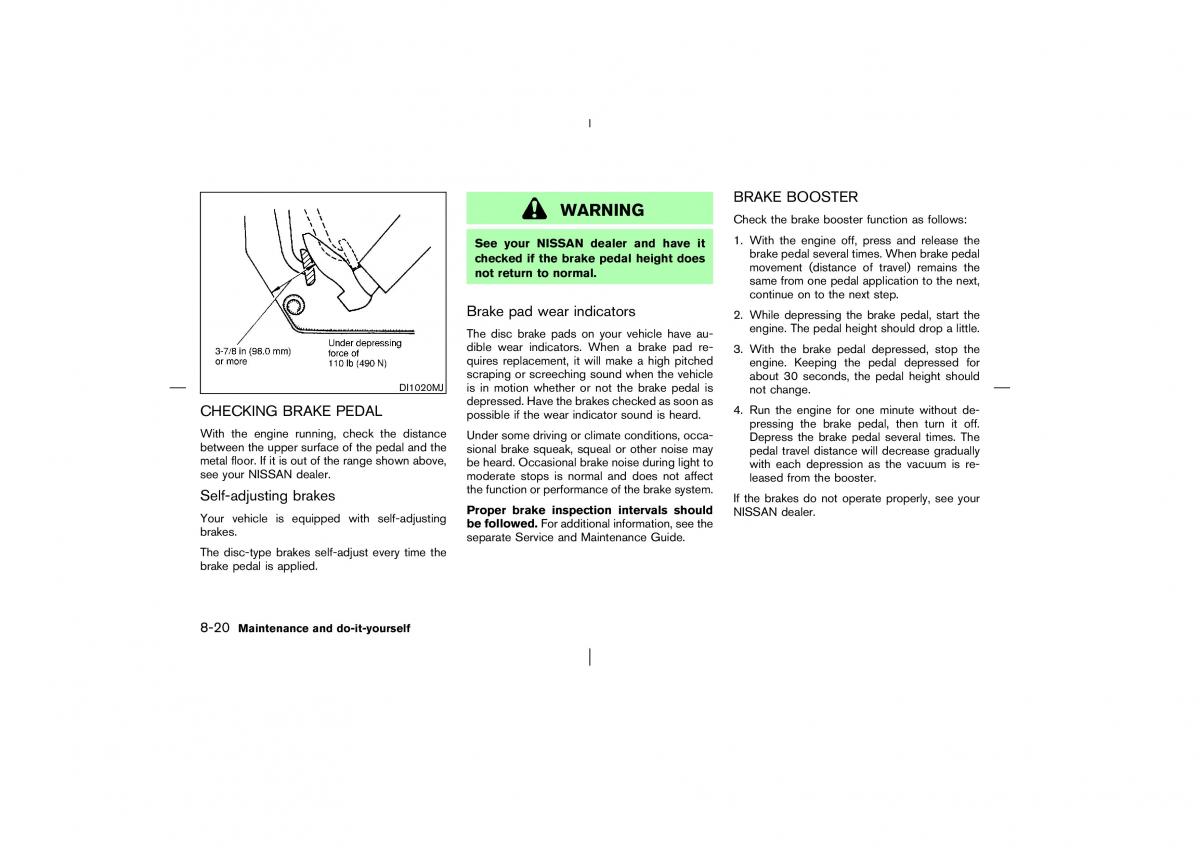 Nissan Murano Z50 owners manual / page 215