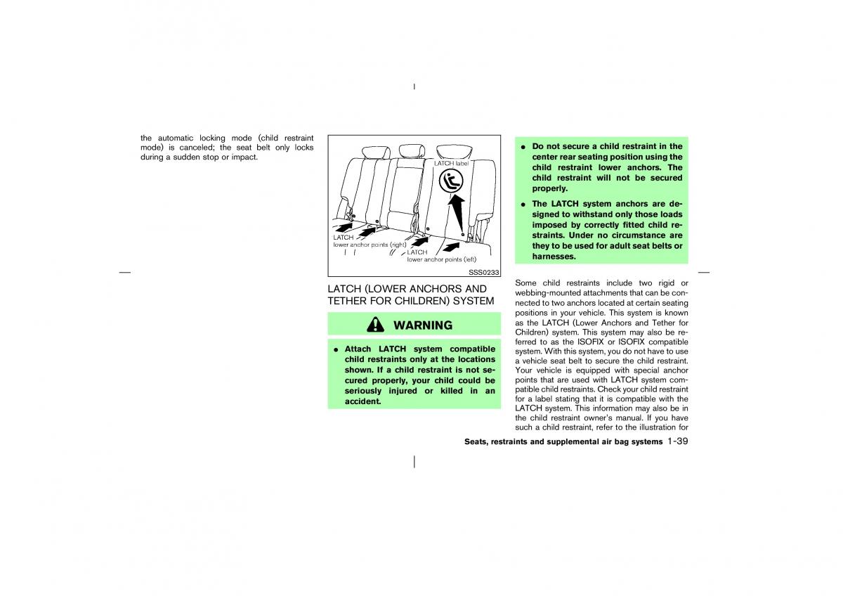 Nissan Murano Z50 owners manual / page 44