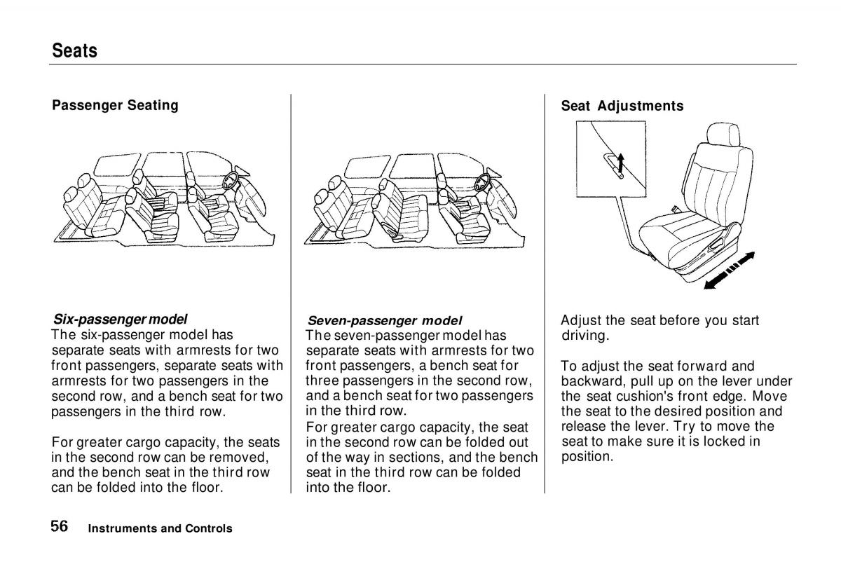 manual  Honda Odyssey I 1 Honda Shuttle Isuzu Oasis owners manual / page 56