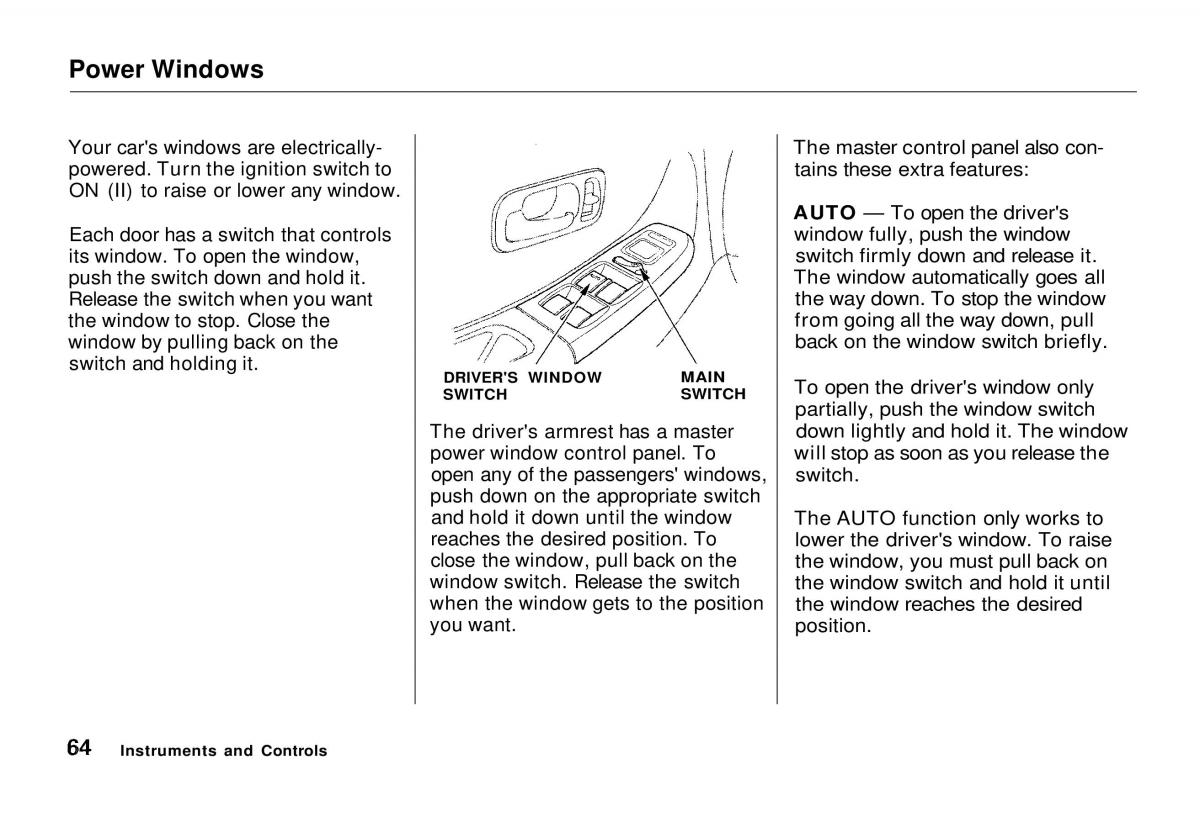 Honda Odyssey I 1 Honda Shuttle Isuzu Oasis owners manual / page 64