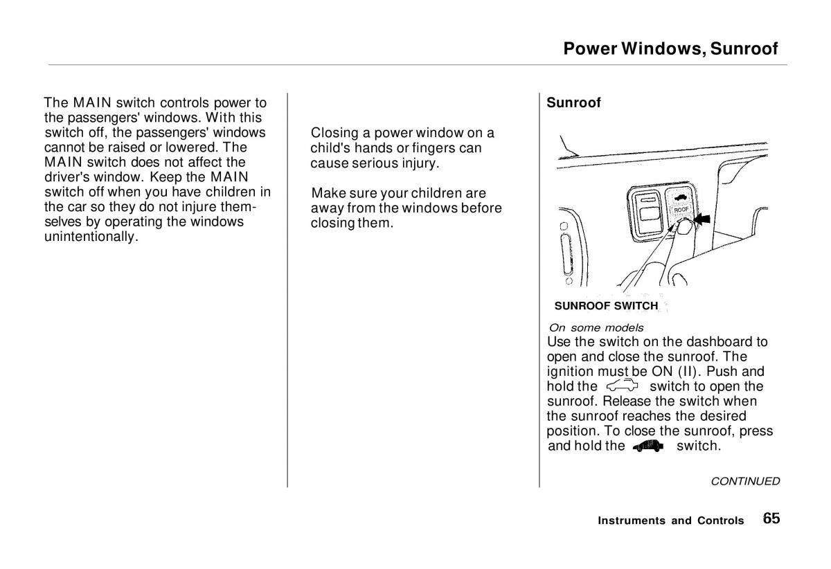 Honda Odyssey I 1 Honda Shuttle Isuzu Oasis owners manual / page 65