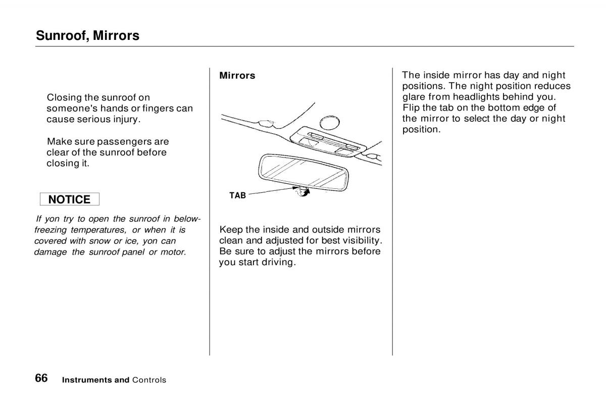 manual  Honda Odyssey I 1 Honda Shuttle Isuzu Oasis owners manual / page 66