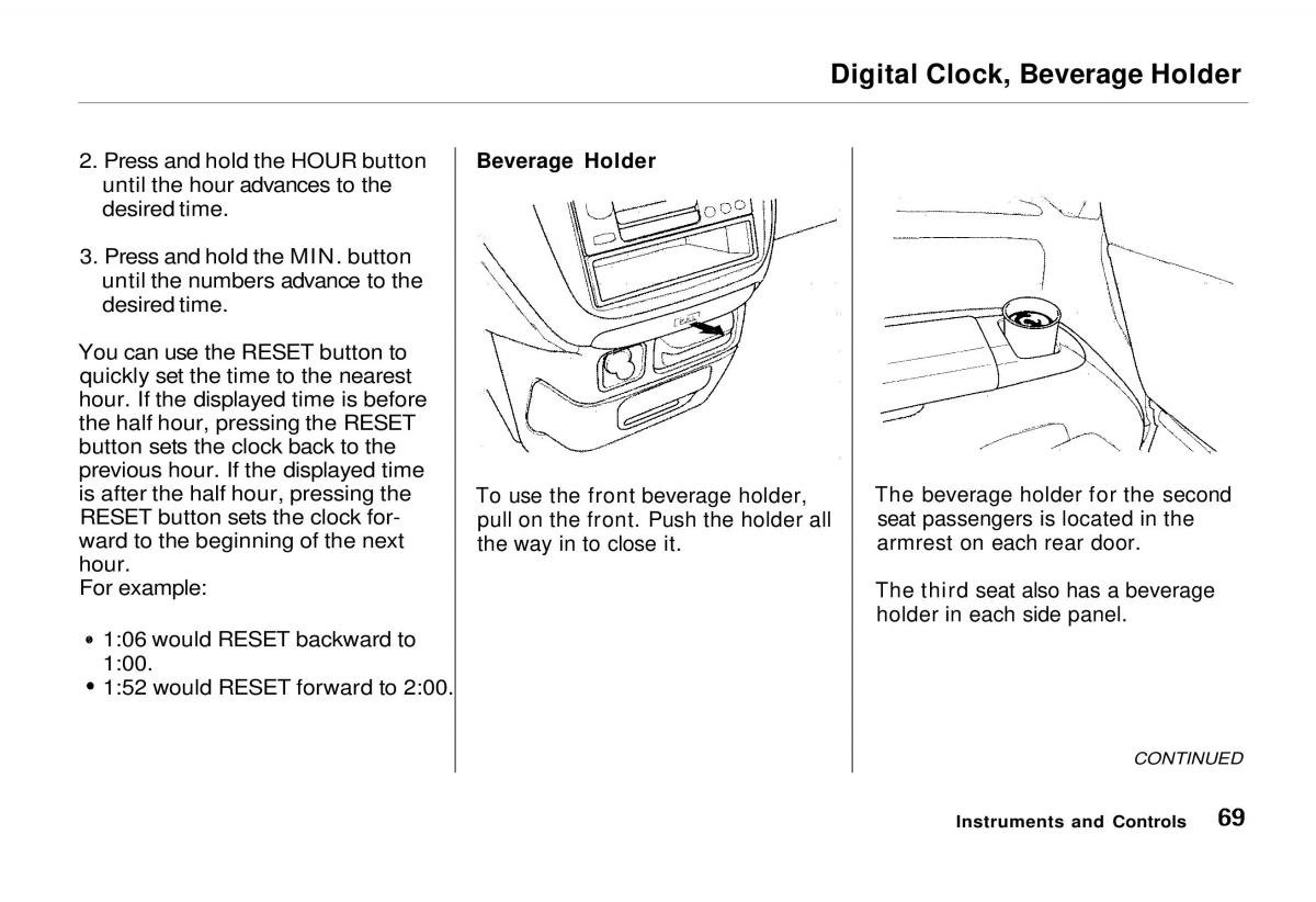 Honda Odyssey I 1 Honda Shuttle Isuzu Oasis owners manual / page 69