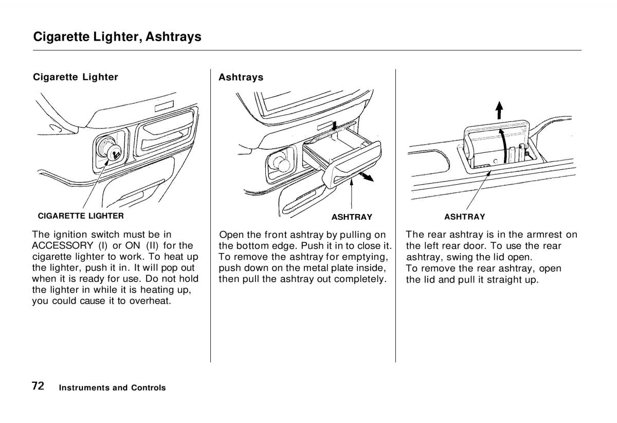 manual  Honda Odyssey I 1 Honda Shuttle Isuzu Oasis owners manual / page 72