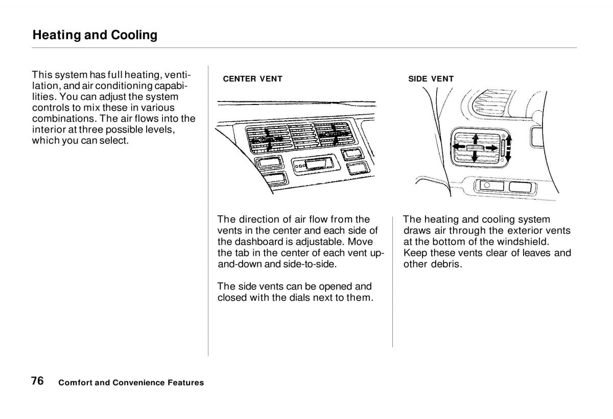 Honda Odyssey I 1 Honda Shuttle Isuzu Oasis owners manual / page 76