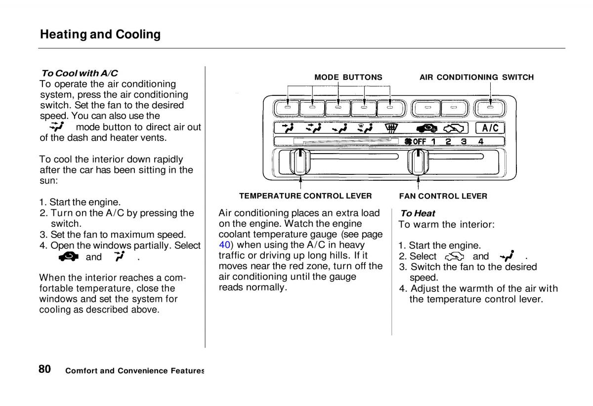 Honda Odyssey I 1 Honda Shuttle Isuzu Oasis owners manual / page 80