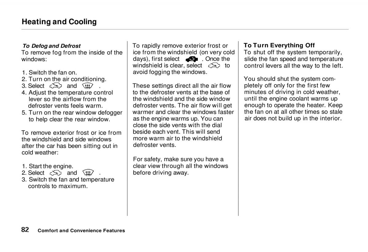 manual  Honda Odyssey I 1 Honda Shuttle Isuzu Oasis owners manual / page 82