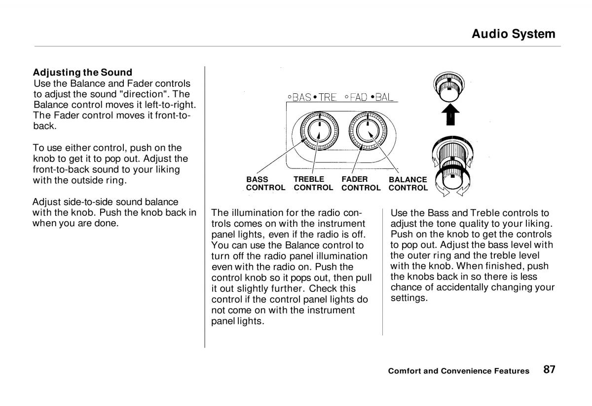 Honda Odyssey I 1 Honda Shuttle Isuzu Oasis owners manual / page 87