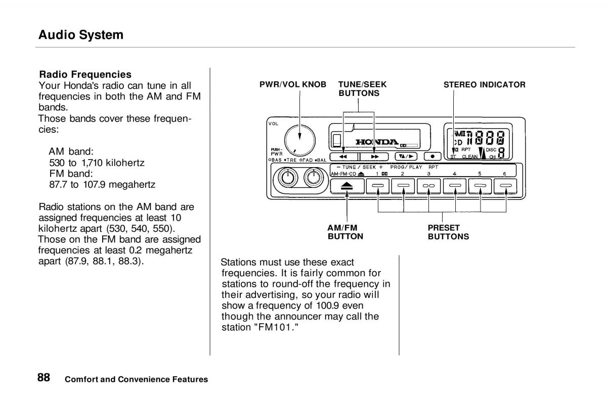 Honda Odyssey I 1 Honda Shuttle Isuzu Oasis owners manual / page 88