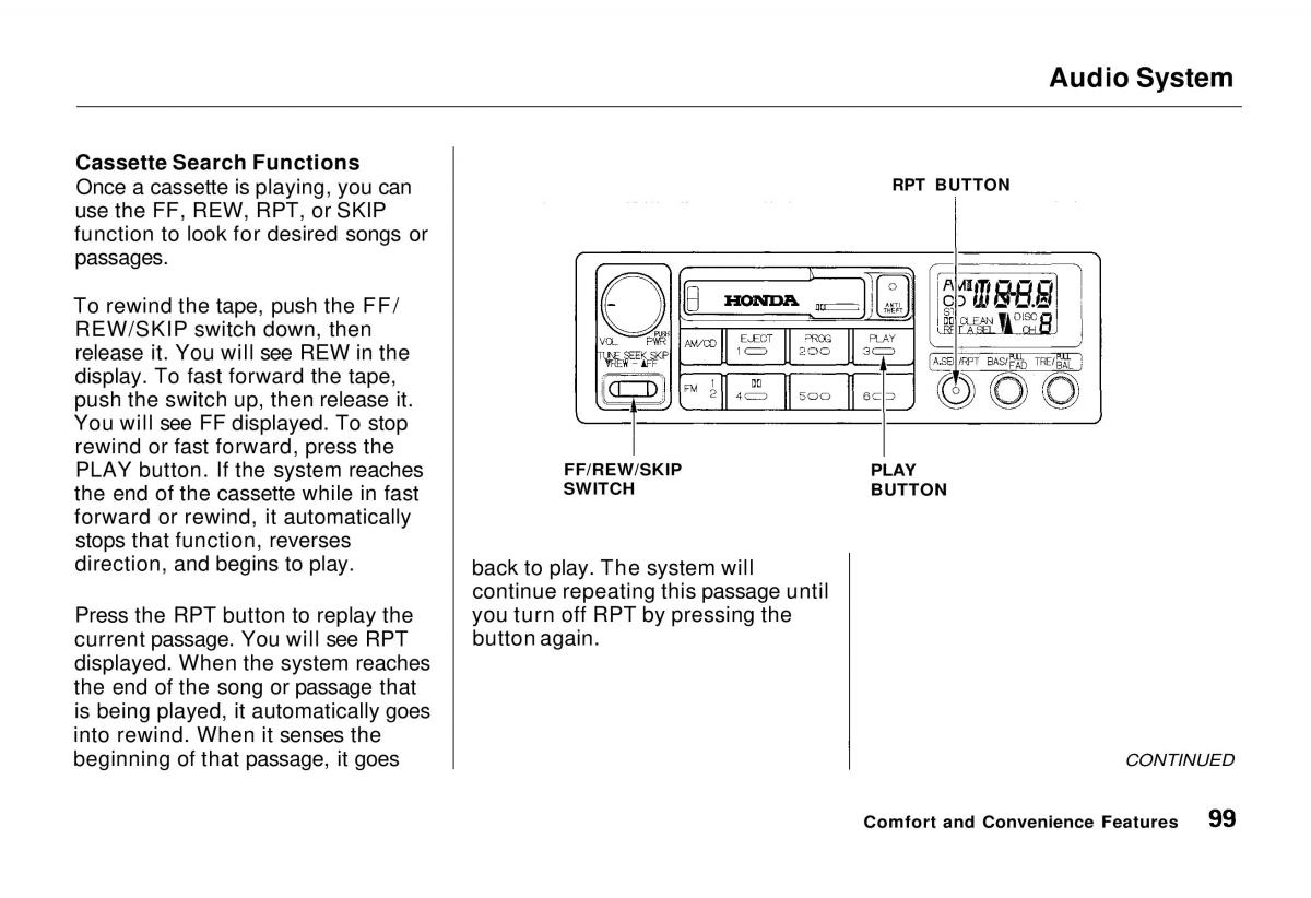 manual  Honda Odyssey I 1 Honda Shuttle Isuzu Oasis owners manual / page 99