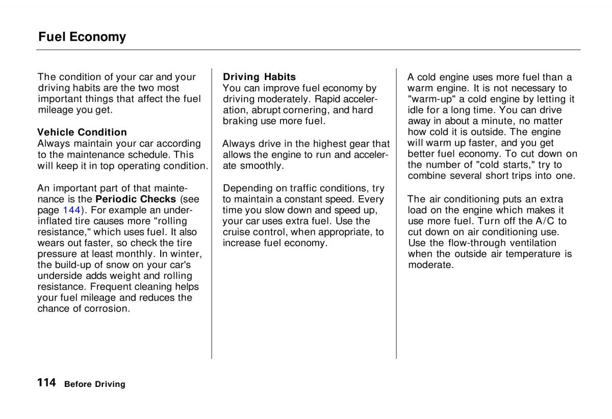 Honda Odyssey I 1 Honda Shuttle Isuzu Oasis owners manual / page 114