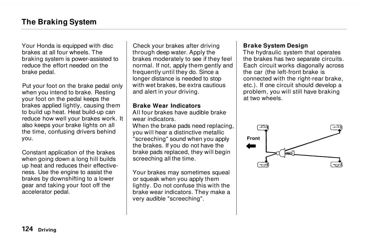 manual  Honda Odyssey I 1 Honda Shuttle Isuzu Oasis owners manual / page 124