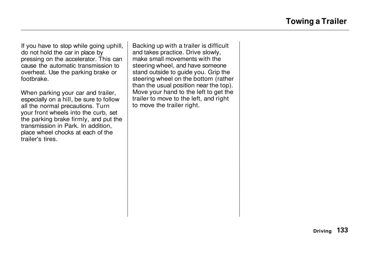 Honda Odyssey I 1 Honda Shuttle Isuzu Oasis owners manual / page 133