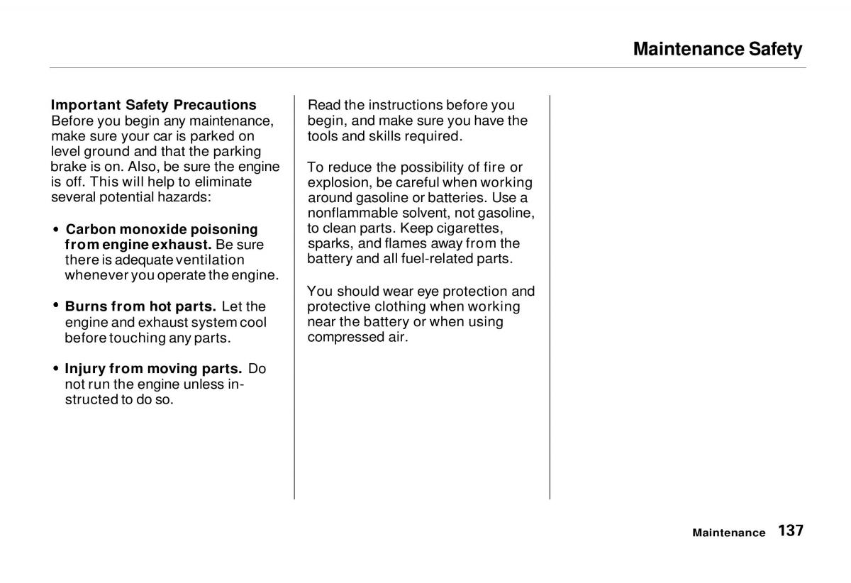 manual  Honda Odyssey I 1 Honda Shuttle Isuzu Oasis owners manual / page 136