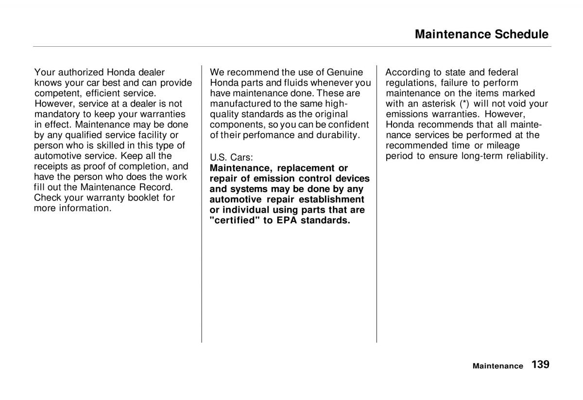 manual  Honda Odyssey I 1 Honda Shuttle Isuzu Oasis owners manual / page 138