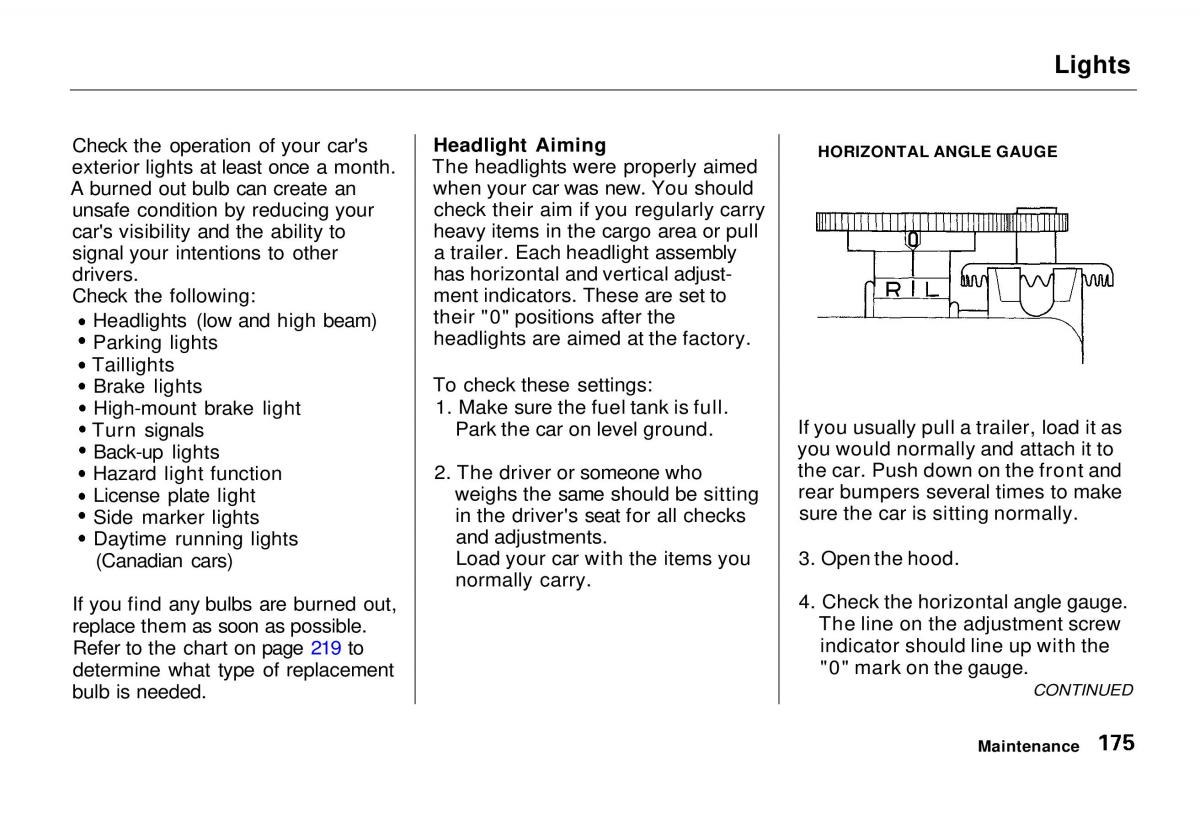 manual  Honda Odyssey I 1 Honda Shuttle Isuzu Oasis owners manual / page 174