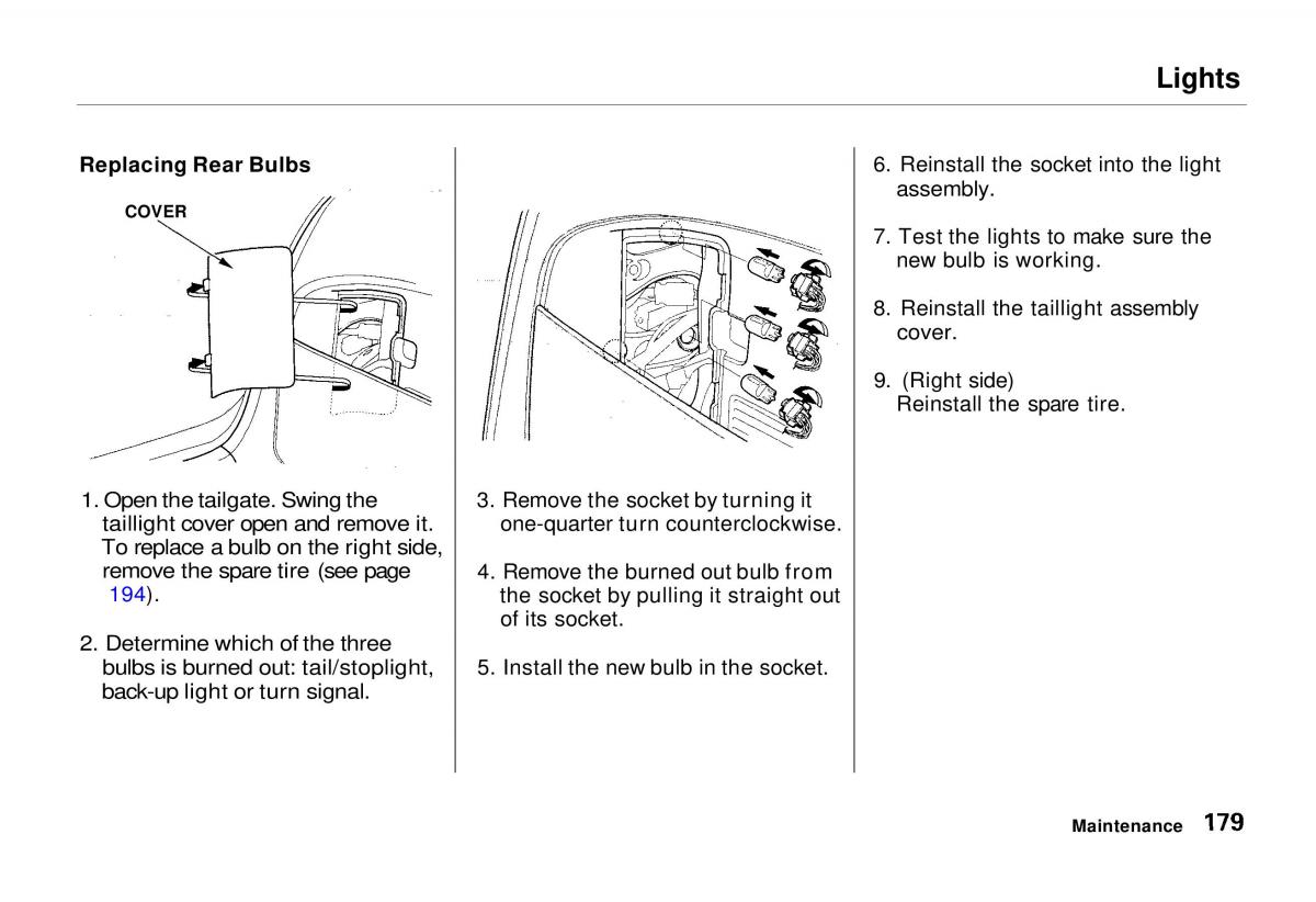 manual  Honda Odyssey I 1 Honda Shuttle Isuzu Oasis owners manual / page 178