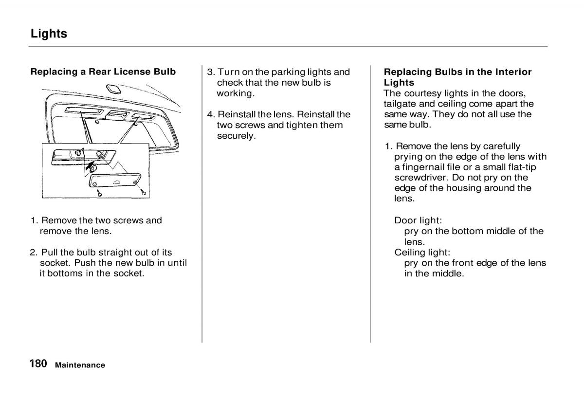 manual  Honda Odyssey I 1 Honda Shuttle Isuzu Oasis owners manual / page 179