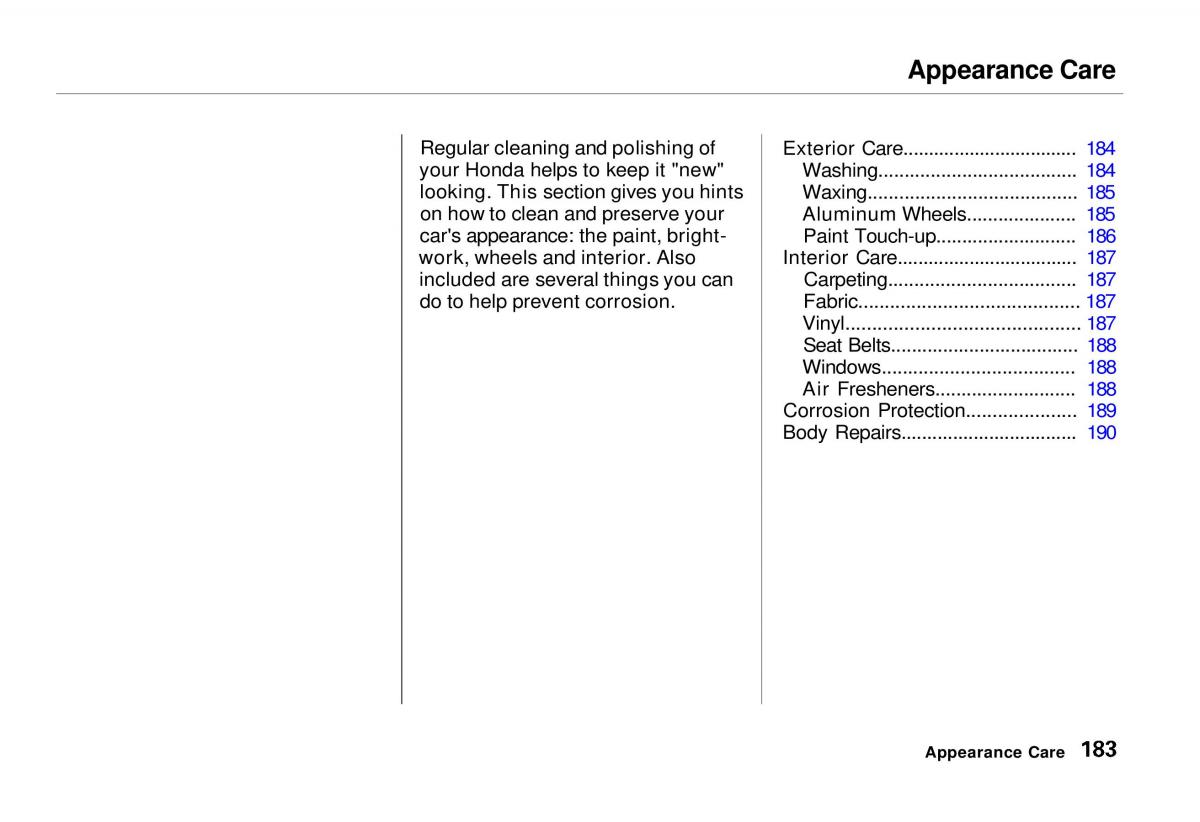 Honda Odyssey I 1 Honda Shuttle Isuzu Oasis owners manual / page 182