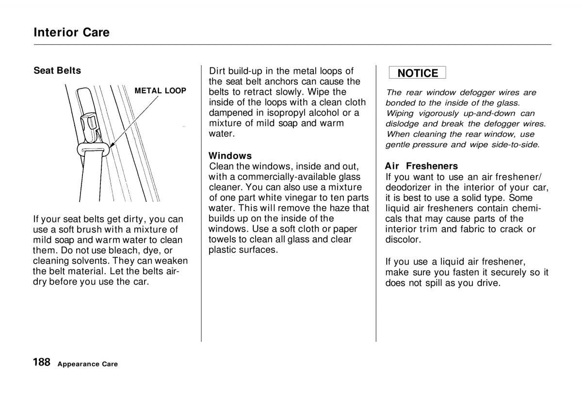 Honda Odyssey I 1 Honda Shuttle Isuzu Oasis owners manual / page 187