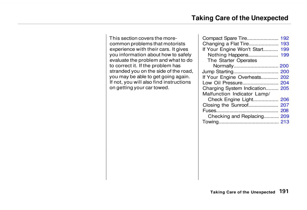 manual  Honda Odyssey I 1 Honda Shuttle Isuzu Oasis owners manual / page 190