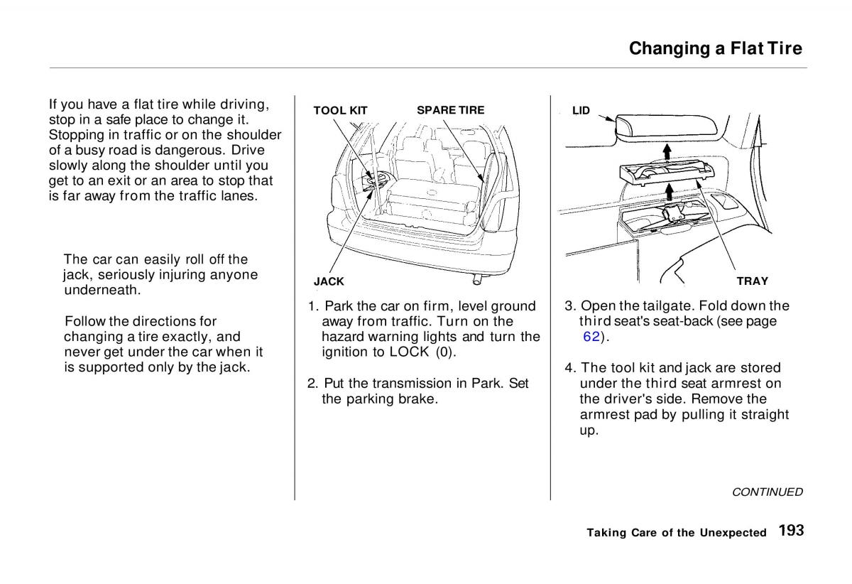 Honda Odyssey I 1 Honda Shuttle Isuzu Oasis owners manual / page 192