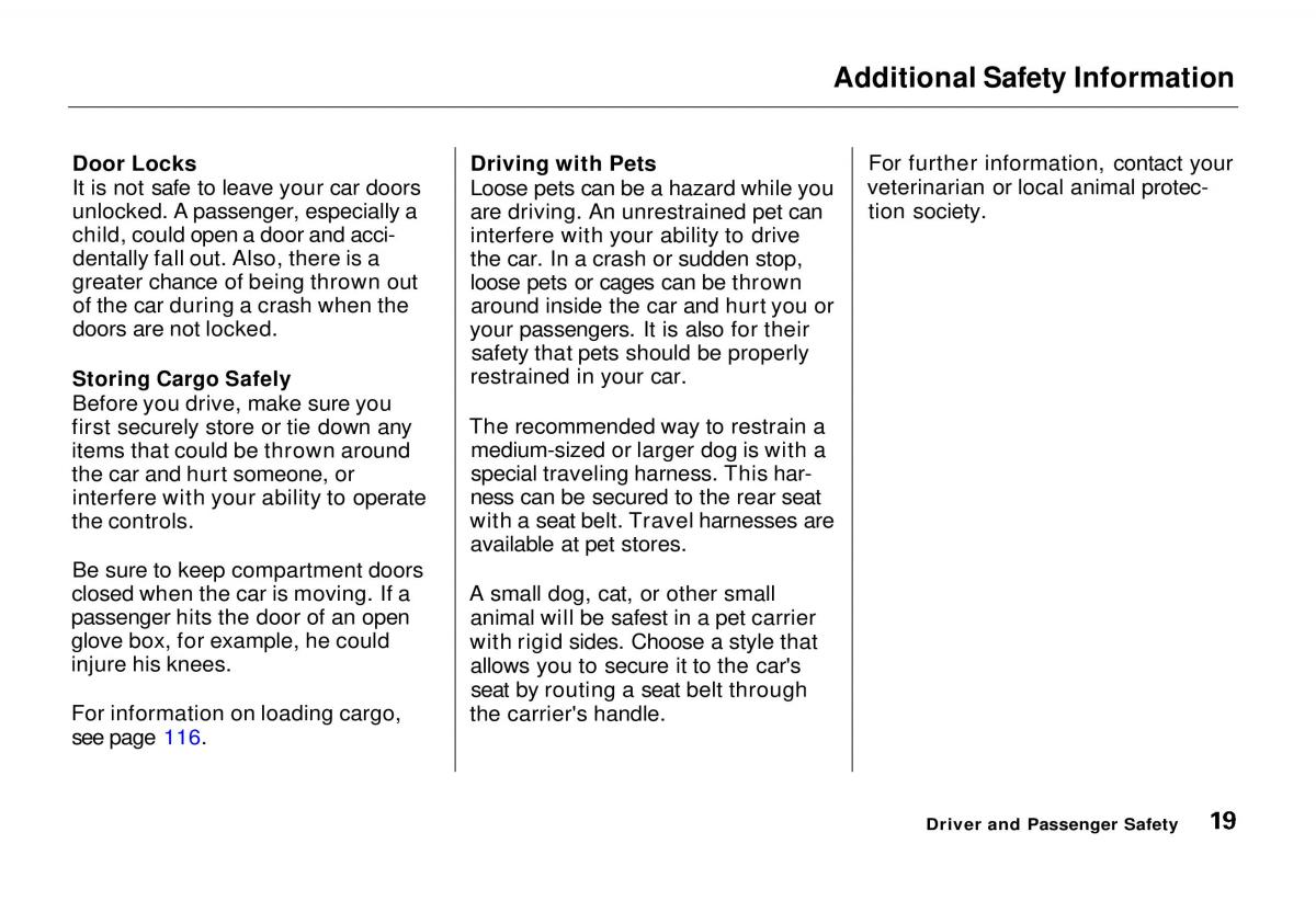 Honda Odyssey I 1 Honda Shuttle Isuzu Oasis owners manual / page 20