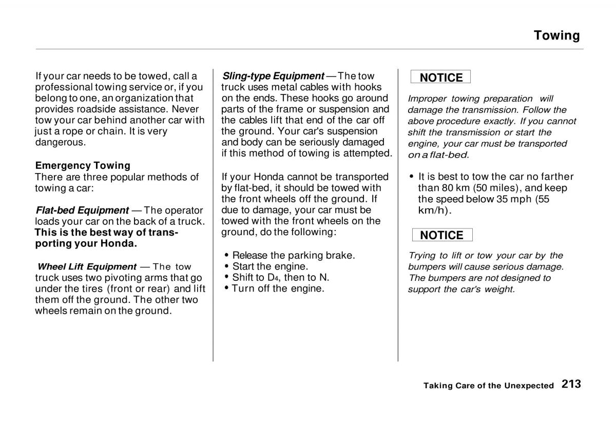 manual  Honda Odyssey I 1 Honda Shuttle Isuzu Oasis owners manual / page 212