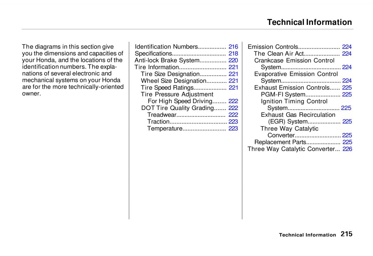 Honda Odyssey I 1 Honda Shuttle Isuzu Oasis owners manual / page 213