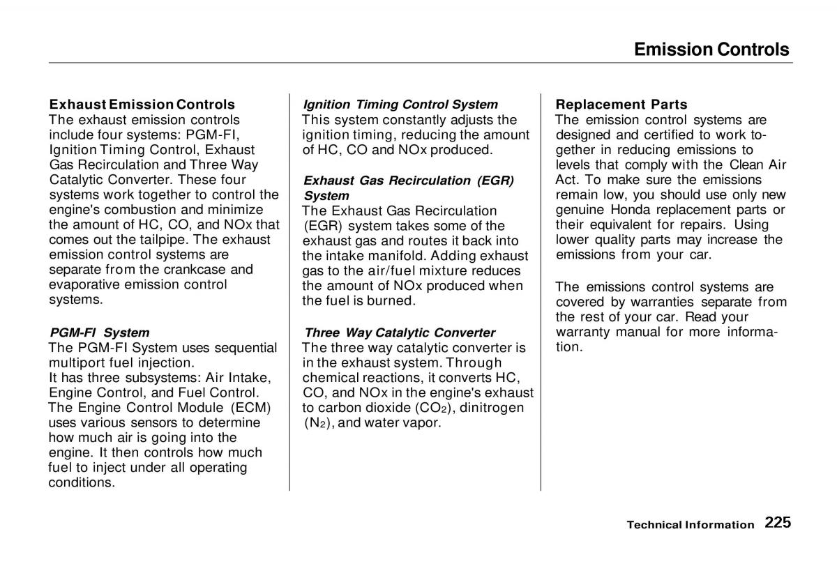 manual  Honda Odyssey I 1 Honda Shuttle Isuzu Oasis owners manual / page 223