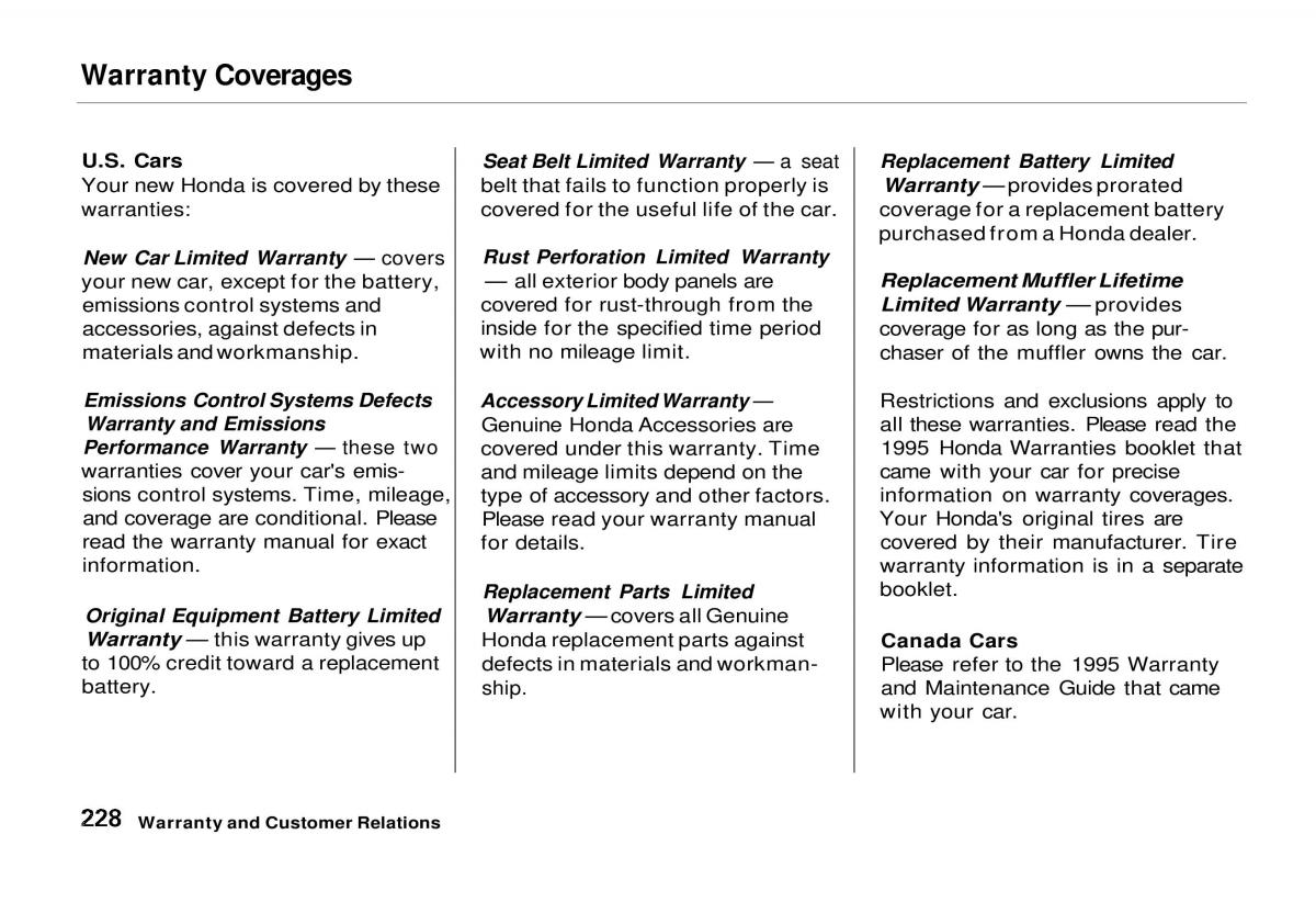 Honda Odyssey I 1 Honda Shuttle Isuzu Oasis owners manual / page 226