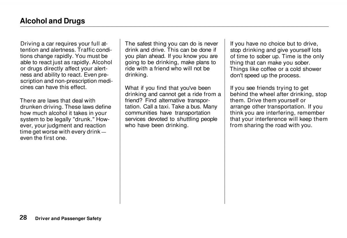 Honda Odyssey I 1 Honda Shuttle Isuzu Oasis owners manual / page 29