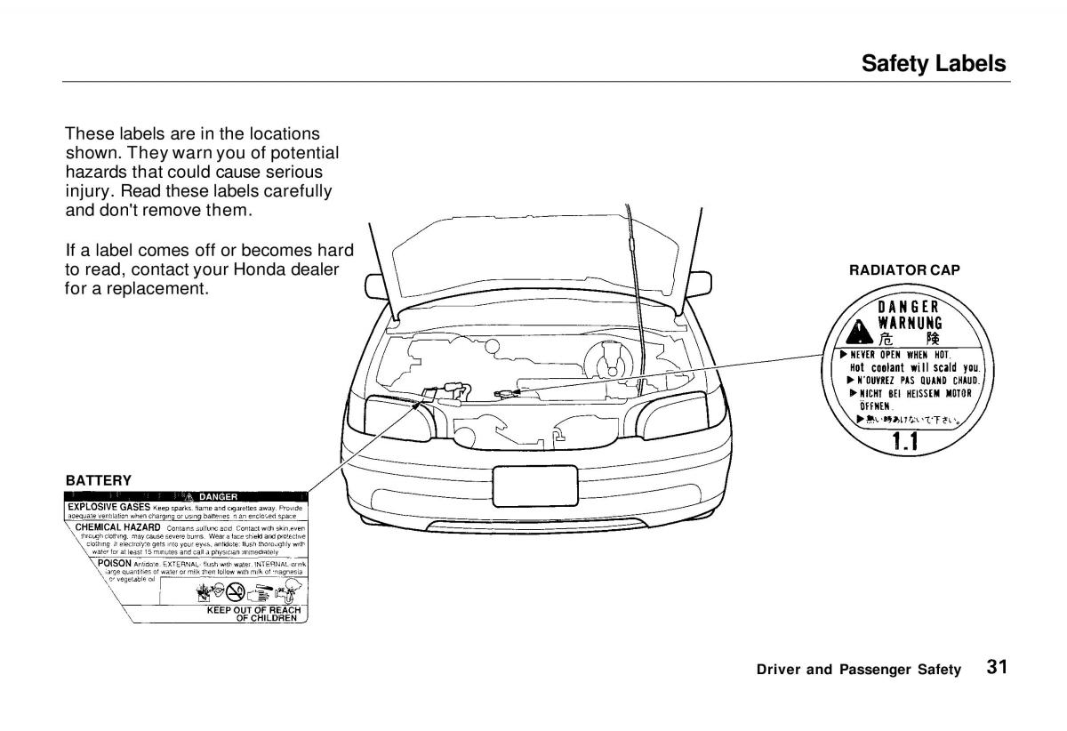 Honda Odyssey I 1 Honda Shuttle Isuzu Oasis owners manual / page 32