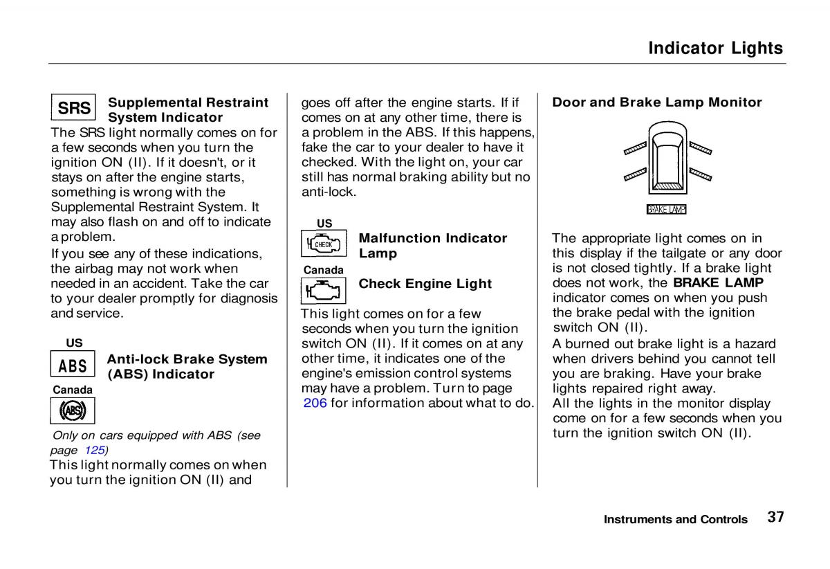 manual  Honda Odyssey I 1 Honda Shuttle Isuzu Oasis owners manual / page 37