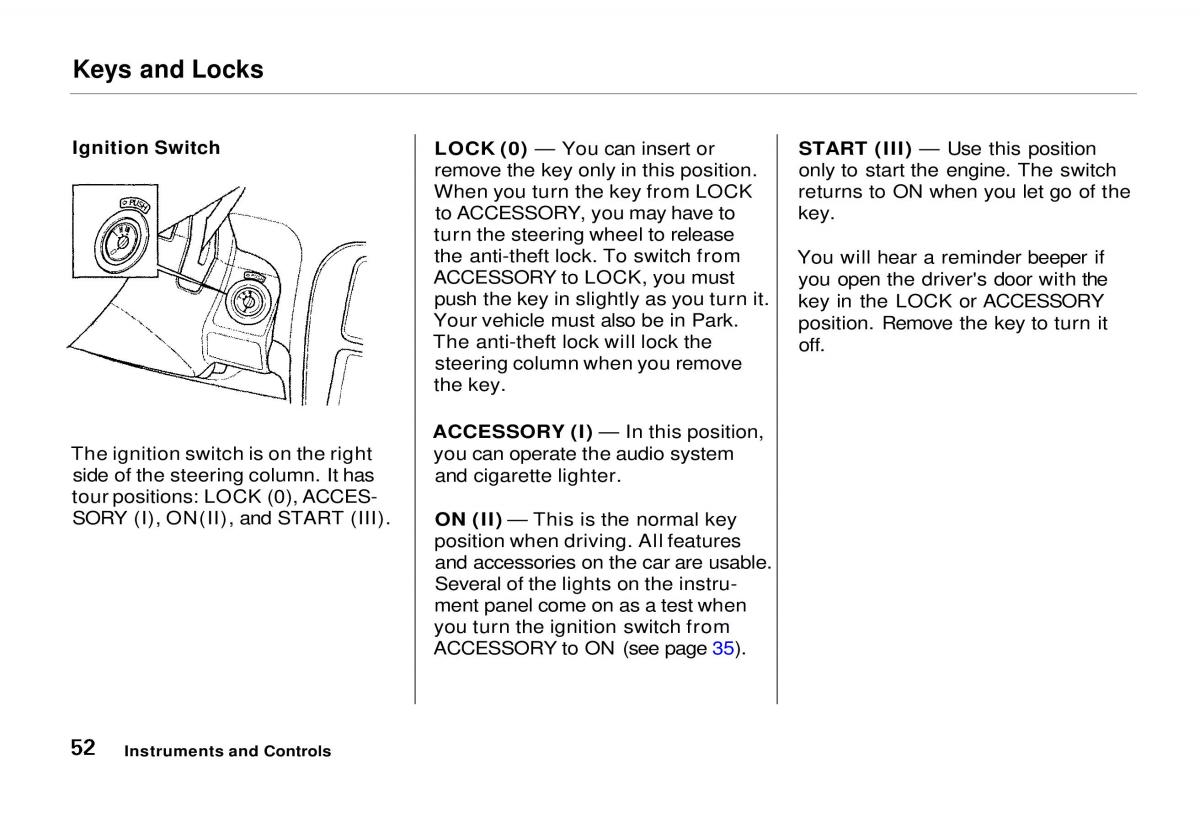 Honda Odyssey I 1 Honda Shuttle Isuzu Oasis owners manual / page 52