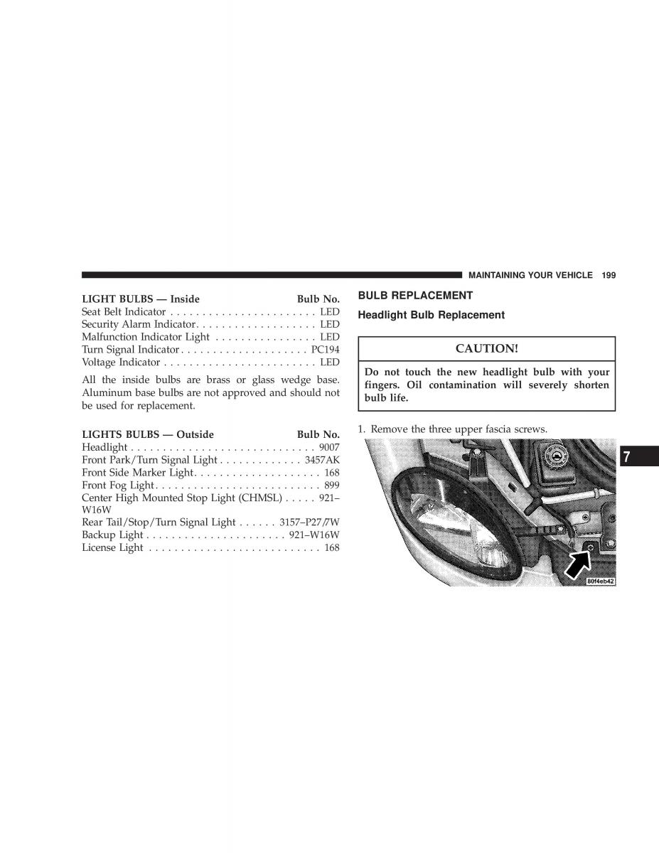 Chrysler Neon II 2 Dodge Neon owners manual / page 199