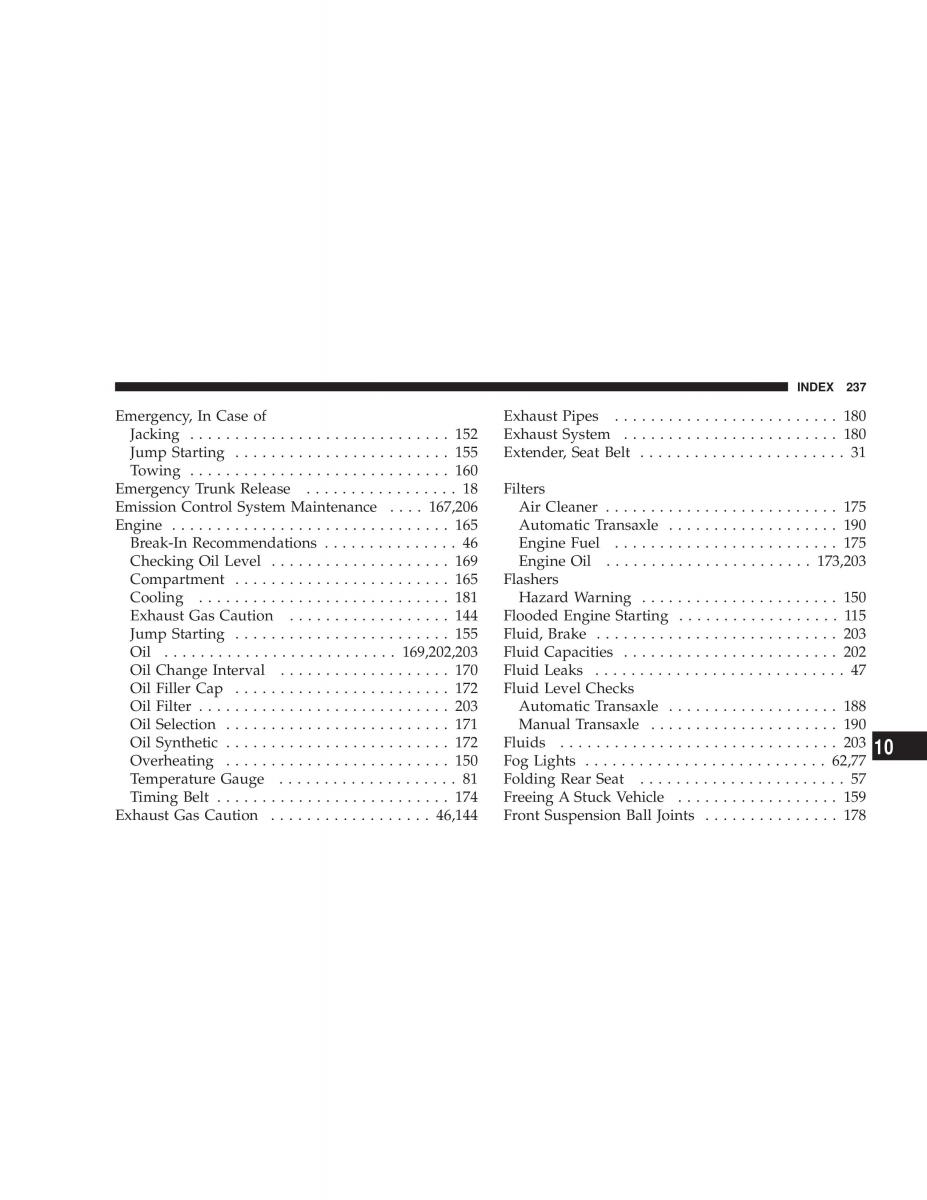 Chrysler Neon II 2 Dodge Neon owners manual / page 237