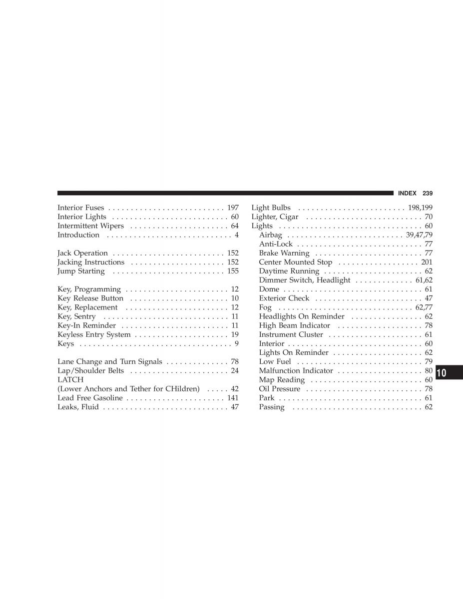 Chrysler Neon II 2 Dodge Neon owners manual / page 239