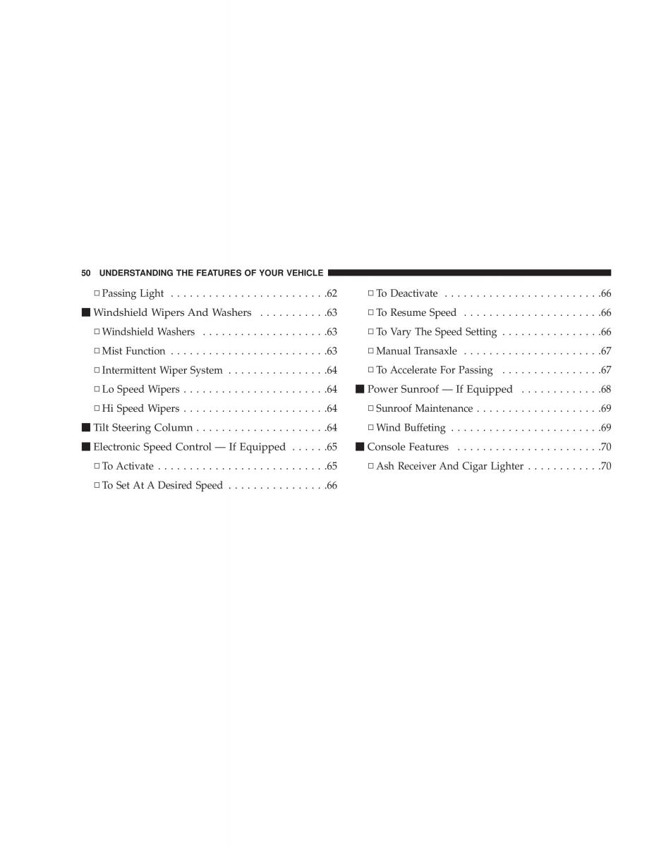 Chrysler Neon II 2 Dodge Neon owners manual / page 50