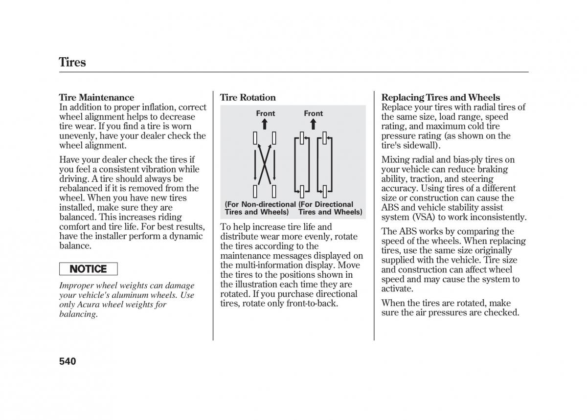 Acura MDX II 2 owners manual / page 547